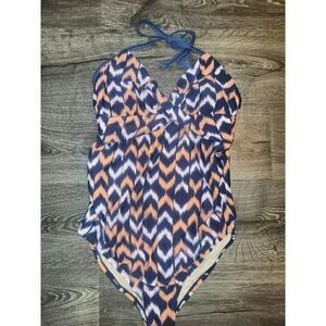 Liz Lange Maternity Crossover One Piece Swimsuit Women's Size Medium